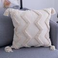 Axyaa Beige Tufted Tassel Pillow Cover 18x18" 12x20" for Couch Bed Living Room