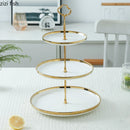Axya Luxury White Gold Dessert Stand: Multi-layer Display Tray for Cakes, Fruits, Candies