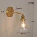 Nordic Brass Wall Lamp Small Copper Glass LED Wall Sconce – Axyaa