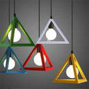 Axyaa Nordic LED Pendant Light Cube Triangle Iron Lamp for Home Decor