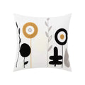 Daisy Floral Geometric Embroidery Pillow Cover 45x45cm Yellow Blue Soft Cozy