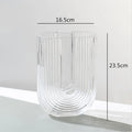 Axyaa Striped Glass Vase for Modern Flower Arrangement and Home Decor
