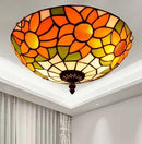 Axyaa Stained Glass Round Ceiling Light for Asile, Bedroom, Kitchen