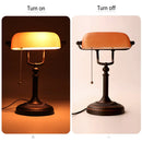 Axyaa Vintage Orange Glass Table Lamp with Zipper Switch for Home and Office