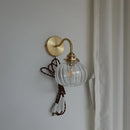 Axyaa Glass Ball Wall Sconce LED Pull Chain Switch Modern Nordic Stair Bedroom Mirror