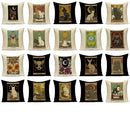 Axyaa Retro Pet Pattern Cushion Cover - Decorative Sofa Linen Pillow Case