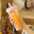 Axyaa Kawaii Bubble Tea Plastic Cup with Straw and Insulation