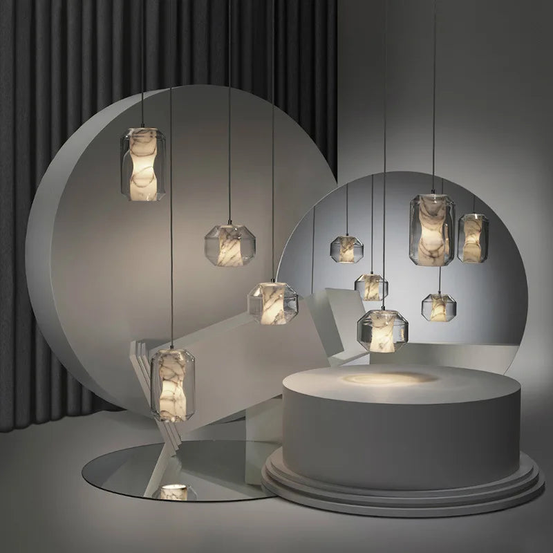Axyaa Nordic Modern Glass LED Pendant Lights for Dining and Restaurants