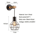 Nordic Wood Wall Lamp Vintage Sconce - Axyaa Bedside Light Fixture
