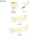 Axya Glass Seasoning Jar with Gold Lid - Kitchen Storage Container