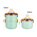 Axyaa Round Bento Box: Double Layer Lunch Container for Adults & Kids, Leak-Proof Tableware