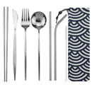 Axyaa Portable Travel Dining Set - Stainless Steel Cutlery with Pouch