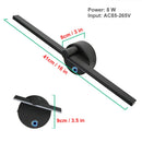 Axyaa Indoor LED Wall Lamps: Touch Stepless Dimming, 350° Rotation, Perfect for Living Room & Bedroom