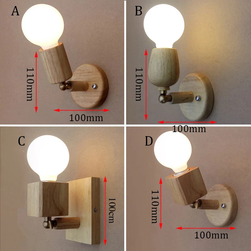 Axya Solid Wood Wall Lamps Modern Living Room Bedroom Aisle Lights