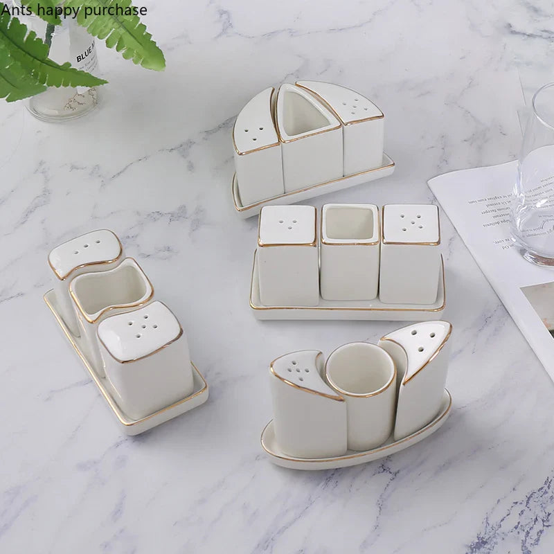 Axya Seasoning Jar Set: Hotel Restaurant Decor Milk Tank & Tissue Holder