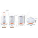 Axya 5-Piece Marbled Ceramic Bathroom Set