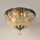 Axyaa Vintage Crystal Ceiling Lamp Bronze Metal LED 220V E27 for Home Hotel Bedroom