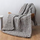 Axyaa Knit Plaid Throw Blanket 130x160cm Yellow Pink White Grey