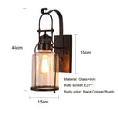 Axyaa Iron Garden Wall Lamp with Glass Sconce for Outdoor and Indoor Setting