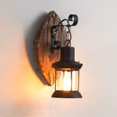 Axyaa Vintage Wood & Glass Wall Light for Cafe, Restaurant, Bar & Bedroom