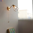 Axyaa Green Glass LED Wall Lights with Pull Chain Switch, Up and Down Adjustable
