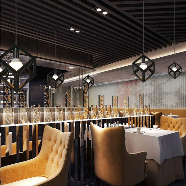 Axya Industrial Geometric LED Pendant Light with 3 Heads