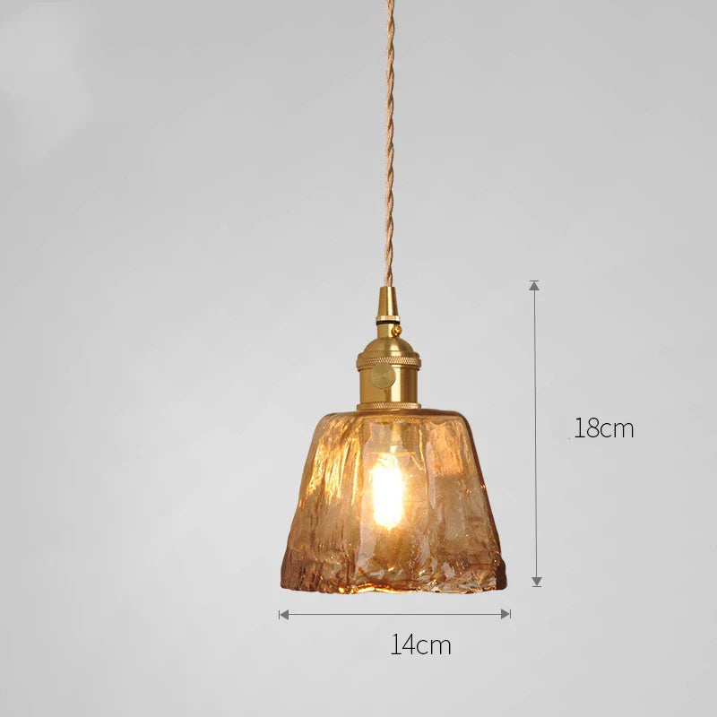Axyaa Nordic Purple Glass LED Pendant Light, Modern Hanging Lamp for Bar, Bedroom, Dinning Room