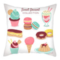 Axyaa Biscuits Cake Print Decor Pillow Cover for Home Sofa Decoration