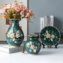 Axyaa European Ceramic Vase Set for Living Room Flower Arrangement
