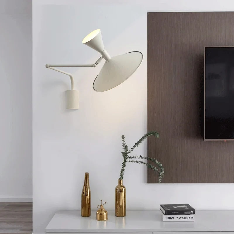 Bedroom Living Room Swing Arm Wall Lamp Plug-in Switch Sconces Bedside Industrial Mounted Lighting by Axyaa.