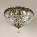 Axyaa Vintage Crystal Ceiling Lamp Bronze Metal LED 220V E27 for Home Hotel Bedroom