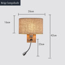 Axyaa Wood LED Wall Lamp Nordic Bedroom Reading Light