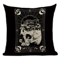 Axyaa Mexico Skull Decor Pillow Cover - Black Tarot Horror Ghost Home Decor
