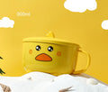 Axyaa Cute Duck Stainless Steel Ramen Bowl, Double-layer Kitchen Tableware