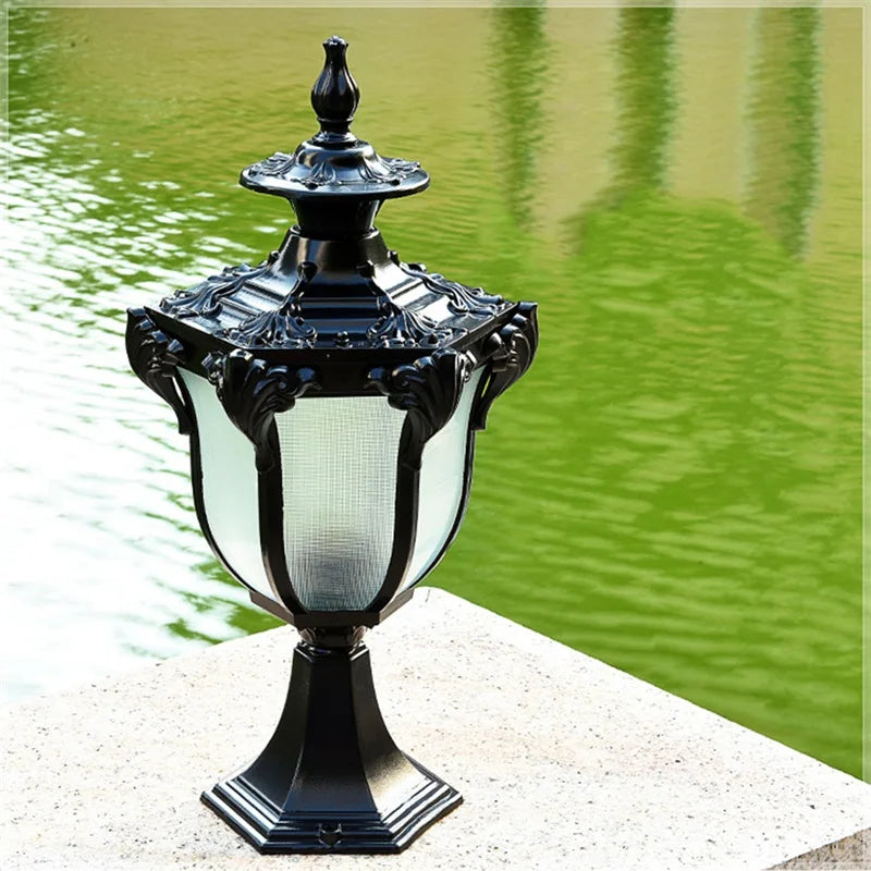 Axyaa Retro Outdoor Wall Light - Waterproof IP65 Pillar Post Lamp in Classical Design