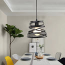 Axyaa Spiral Swirl Pendant Light - Modern Nordic Retro Loft Ribbon Shade.