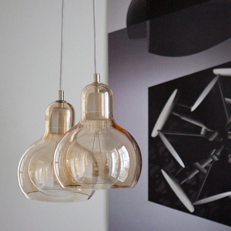 Axyaa Modern Glass LED Pendant Light - Elegant Retro Dining Room and Bar Lamp E27
