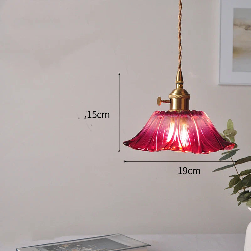 Axyaa Nordic Purple Glass LED Pendant Light, Modern Hanging Lamp for Bar, Bedroom, Dinning Room