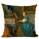 Art Oil Painting Pearl Girl Cushion Cover 45*45cm Axyaa Home Decor Art Accessories