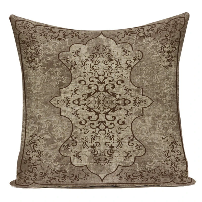 Axyaa Moroccan Mandala Linen Cushion Covers for Vintage Home Decor