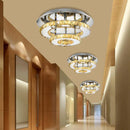 Axyaa LED Crystal Chandelier: Stylish Round Ceiling Light for Home Decor