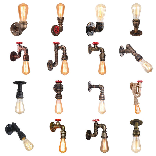 Axya Industrial Water Pipe Wall Sconce for Restaurant Cafe Bar