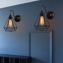 Axyaa Iron Cage Guard Wall Sconce E27 LED Vintage Light Industrial Retro Loft Lampshade