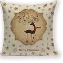 Axyaa Festive Santa Claus Christmas Tree Linen Throw Pillow Case