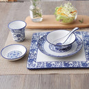 Axya Chinese Tableware Set: Bowl, Plate, Spoon, Cup, Chopstick Holder - Complete Dining Set