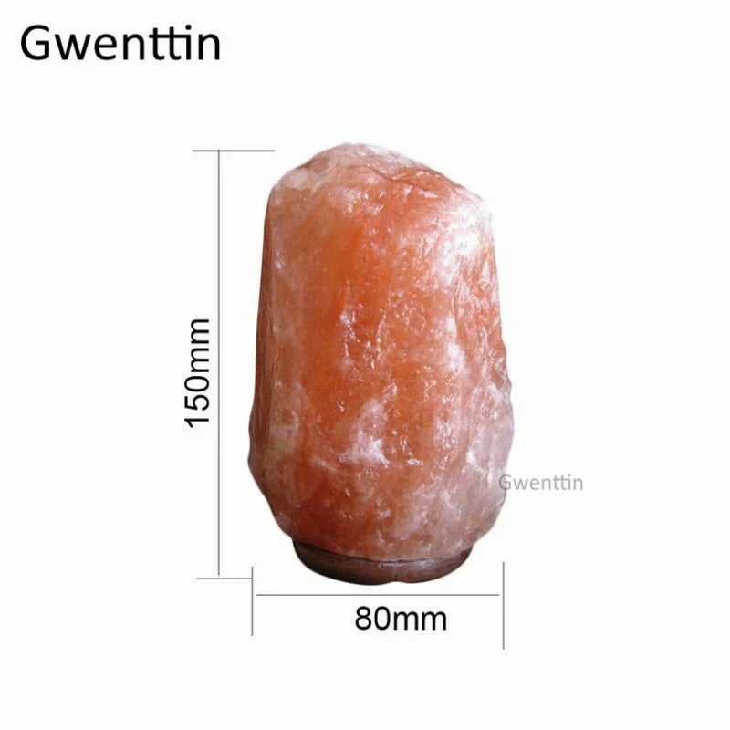 Axyaa Rock Crystal Salt Lamp LED Night Light Wooden Base Air Purifier