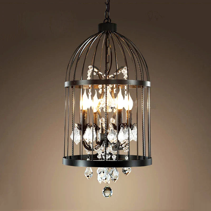 Axyaa Crystal Bird Cage Chandelier for Dining Room & Bedroom