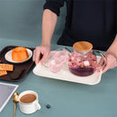 White Plastic Dinner Plate Set by Axyaa: Nordic Style Rectangular Tray for Home & Hotel