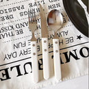 Axyaa Stainless Steel Ivory White Handle Cutlery Set for Home Dining
