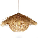 Axya Rattan Pendant Lights: Hand-woven Straw Hat Chandelier for Living Room Lighting